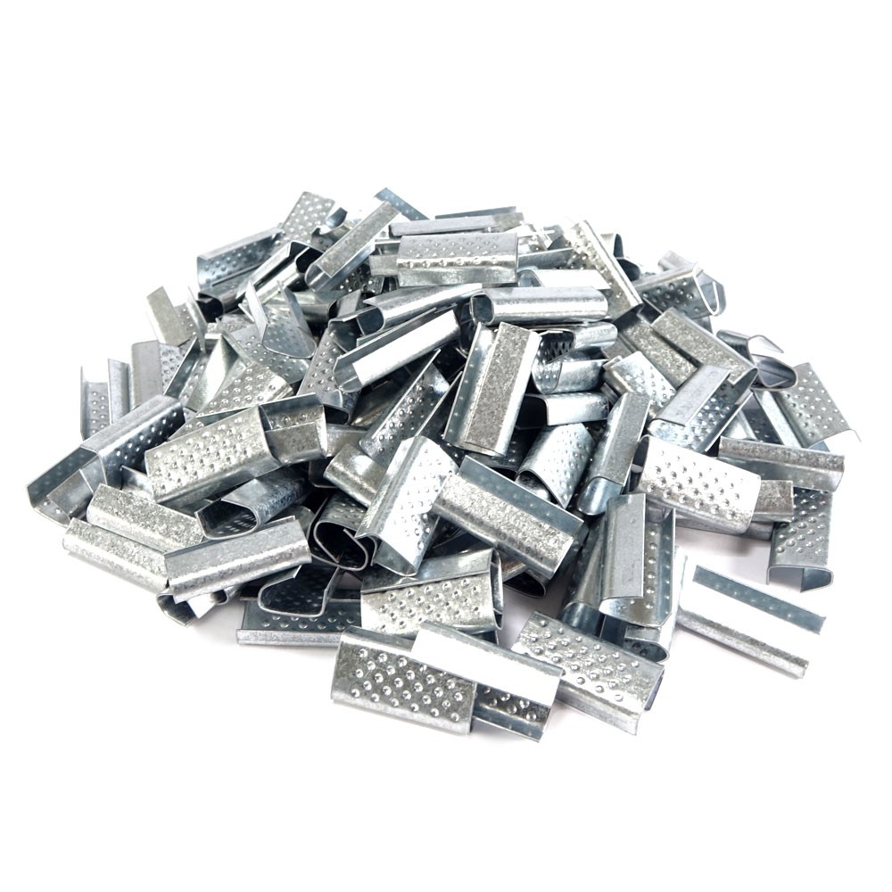 Cleme metalice pentru banda PP 12mm, suprafata embosata, cutie 2000 bucati - imagine 4